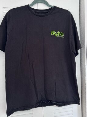 Bone Collector Black Graphic Tee with Neon Green Logo